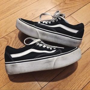 Vans old skool platform black white size 6 4.5